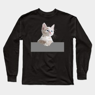 Cute White Kitten Long Sleeve T-Shirt